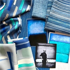 Blue Healthcare Drapery Fabric